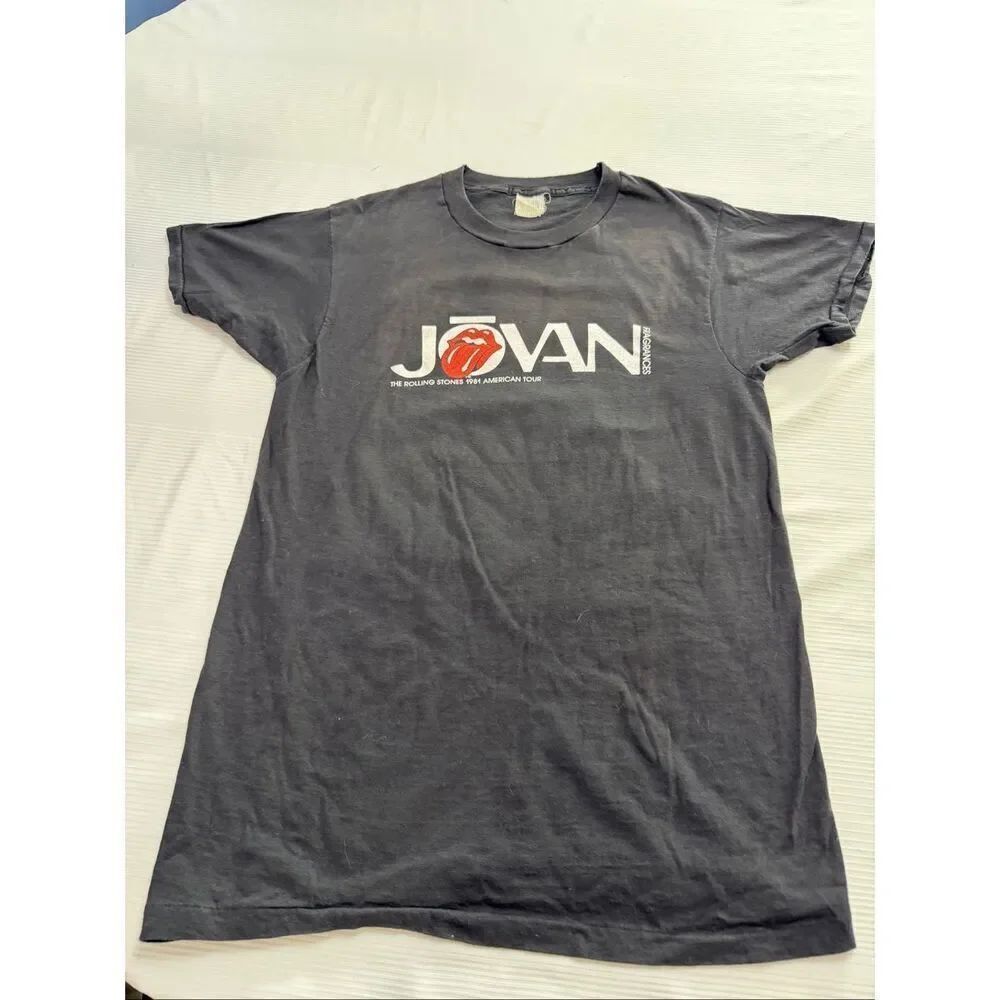 Vintage 1980s THE ROLLING STONES 1981 American Tour JOVAN T-shirt L Deadstock US